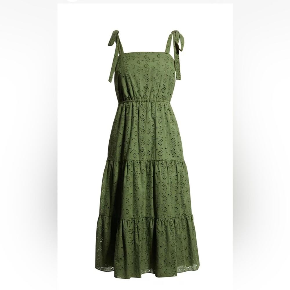 NWT Jason Wu Tiered Maxi Sundress, Green, Size 10